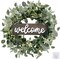 20-inch Green Eucalyptus Wreath with "Welcome" Sign – Front Door Decor